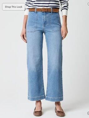J. Crew Wide-leg cropped utility-pocket jean in all-day stretch